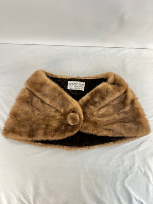 Vintage Capitol Furs by Norman Brown Mink Fur Cape Stole Wrap Shrug Bolero
