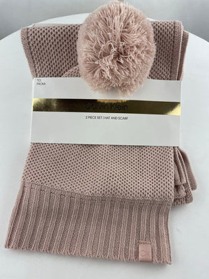 Calvin Klein 2 Piece Hat & Scarf Set Blush A2KZ7247 NWT