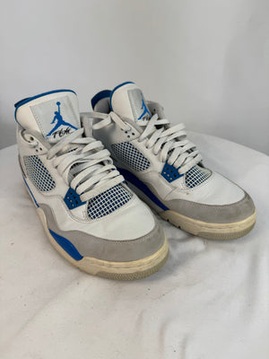Nike Air Jordan 4 Retro Military Blue 2012 White 308497-105 Men's 9 - No Insoles