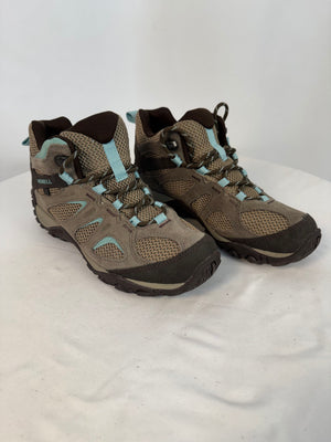 Merrell Yokota 2 Mid WP Womens 7.5 Brown Waterproof Hiking Boots J77386