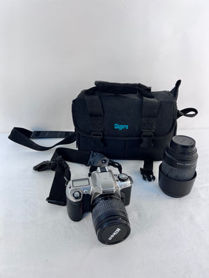 Nikon N65 35mm Film Camera Bundle w/ 70-300mm and Bag - UNTESTED, AS IS, PARTS