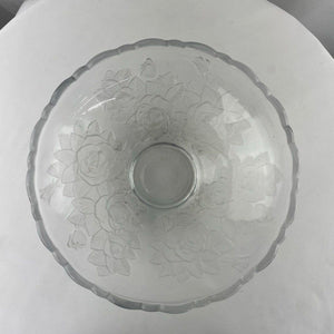 Vintage Mikasa Studio Nova Large Frosted Crystal Serving Bowl 12"