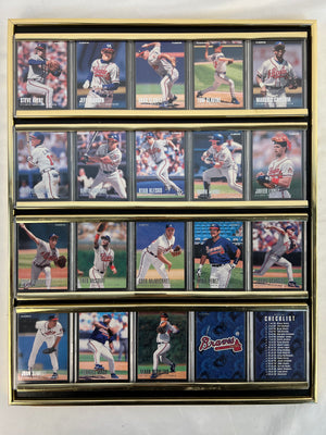 1996 Fleer Atlanta Braves Complete 20 Card Set Framed Wall Display Chipper Jones