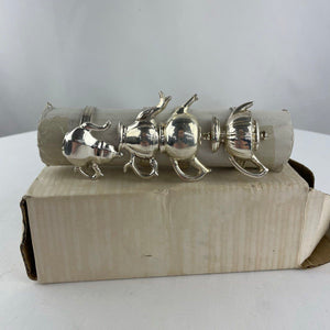 Vintage Mikasa Teapot Napkin Rings Set of 4 NIB India Silver Plated