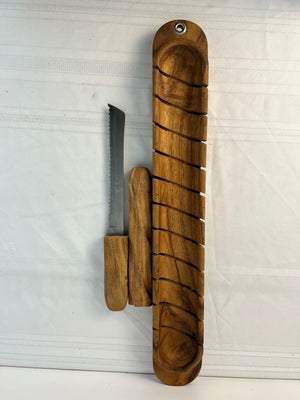 Vtg Ironwood Baguette Bread Miter Cutting Board/Serving Tray 26" Acacia Wood