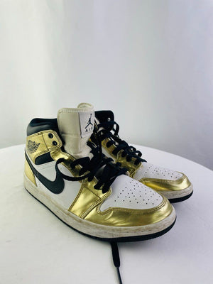 Nike Air Jordan 1 Mid SE Metallic Gold Black White Men Sneaker 9 | DC1417-700