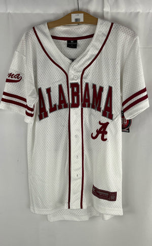 Alabama Women's Fouts #14 Colosseum Crimson and White Button Up Jersey NWT
