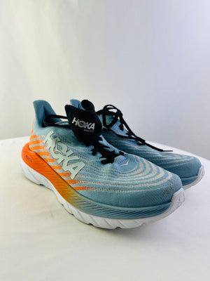 Hoka One One Mach 5 Mountain Spring Blue Orange Running Sneaker Men 9.5D 1127893
