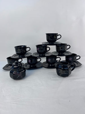 Mikasa Color Trend Ebony Meadow Japan DR 701 19pc Tea Set