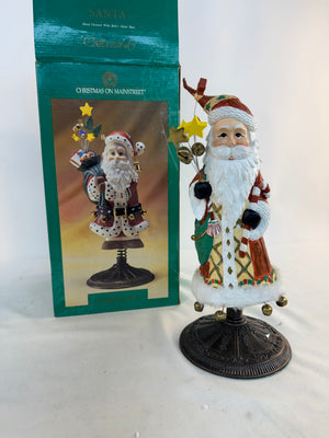 Vtg 1994 Mercuries Christmas On Mainstreet Santa Figurine Coil Spring Base Box