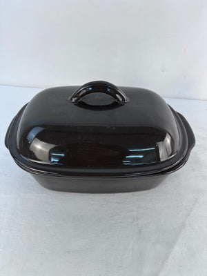 Pampered Chef Gray Covered Baker Casserole Stoneware Dish 3.1 Qt/3L