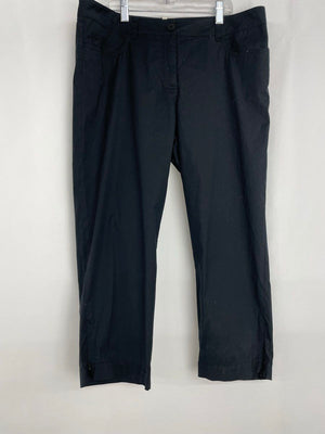 Eileen Fisher Black Capri Pants Zipper Ankle Women's Size Medium NWT