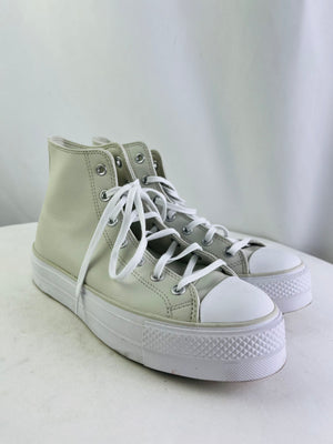 Converse Chuck Taylor All Star Lift Platform Pearl Patch Beige High Top Women 10