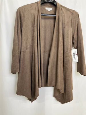 New Directions Dusty Taupe Open Front Asymmetrical Jacket Women's Large NWT