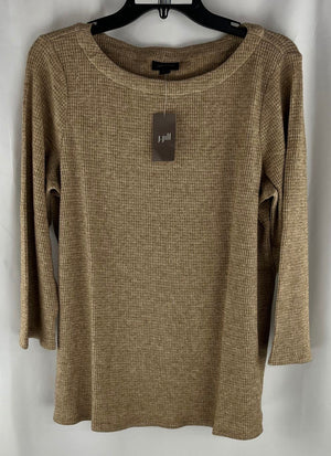 J.Jill Wearever Camel Multi 3/4 Sleeve Sweater Size L NWT MSRP $79