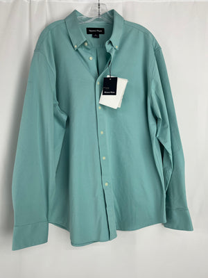 Mizzen & Main Ellis Oxford Nile Blue Button Up NWT Men's XL