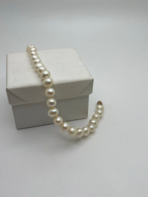 10K Yellow Gold Pearl Bracelet 12.9g 7.5 in.