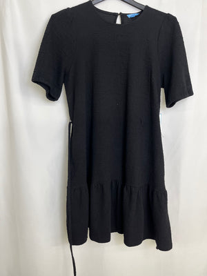 Draper James RSVP Black Ruffled Hem Textured Dress Women's Large NWT