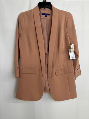 Apt. 9 Blush Open Front Boyfriend Blazer Pockets Career Knit Women XS NWT
