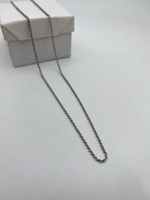 925 Sterling Silver Necklace 5.9g Rope Chain 30 in.