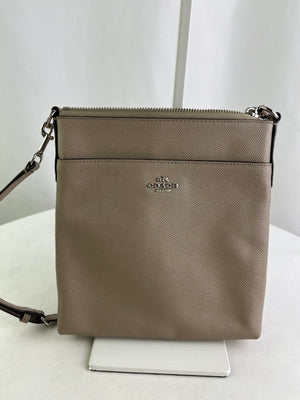 Coach Kitt Taupe Crossgrain Messenger Crossbody Bag | 59975