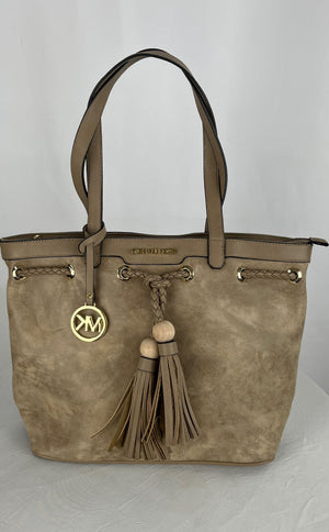 Michael Kors Women's Large Tan Suede Shoulder Bag NWOT