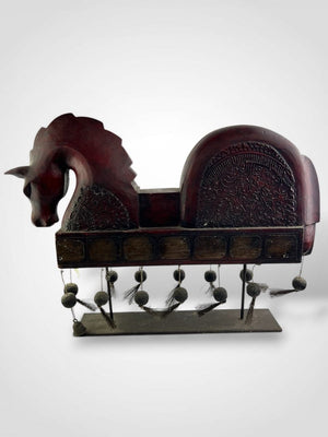 Vintage Hand-Carved Indonesian Kuda Lumping Style Wood Horse Sculpture 25"