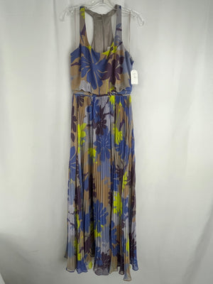 Jessica Simpson Maxi Dress Multi Daisy Baja Blue Size 4 NWT