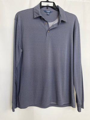 Windham Pointe Blue Long Sleeve Polo Style Collared Shirt Men Large Men NWT