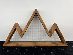 Mountain Shelf - Brown Rustic Geometric Floating Shelf Home Decor