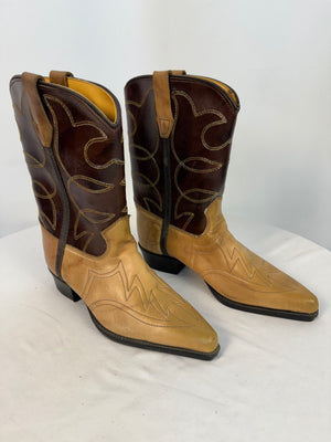 Vintage Acme Two Tone Leather Cowboy Boots Men's 4D Women's 5.5 Western