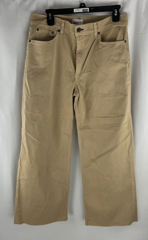 Anthropologie ASKKNY Women's Khaki Cotton Unhemmed Pants Size 6/30 NWT MSRP $230