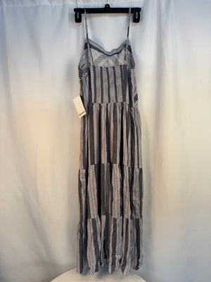 NWT Splendid Myla Striped Tiered Maxi Dress Medium Smocked Back Linen Blend