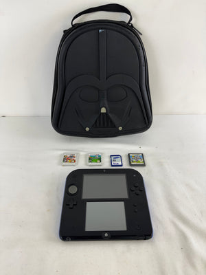 Nintendo 2DS Electric Blue As-Is Bundle w Case, 3 Games - NO CHARGER - READ DESC