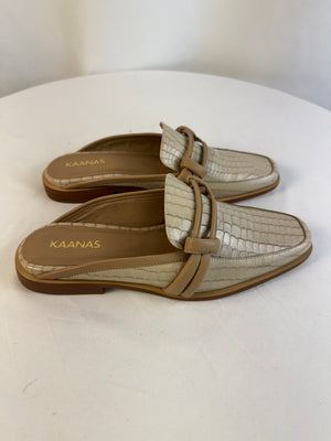 Kaanas Sardinia Beige Bone Croc Beige Women's 6