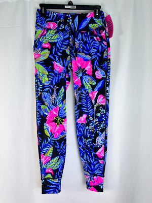 Lilly Pulitzer Luxletic Island Mid Rise Jogger Onyx Earned Stripes Small NWT