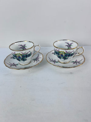 Royal Stafford Tartan Series MacKenzie Bone China Cup and Saucer Set of 2