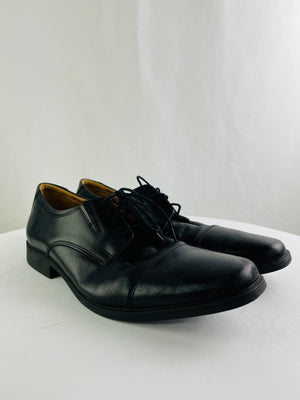 Clarks Tilden Cap Oxford Shoes Black Leather Lace Up Men's 14M | 22261