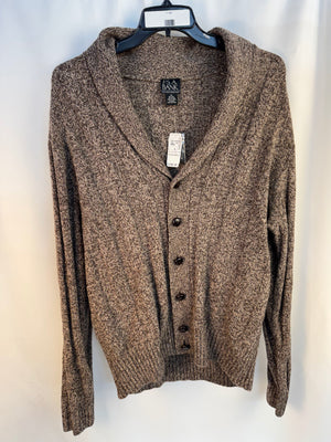 Jos A Bank Executive Collection Cardigan Sweater Men's XL Brown Wool Blend NWT