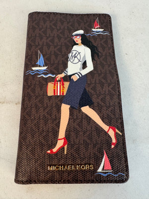Michael Kors Jet Set Girls Bedford Travel Large Wallet Passport Case Monogram