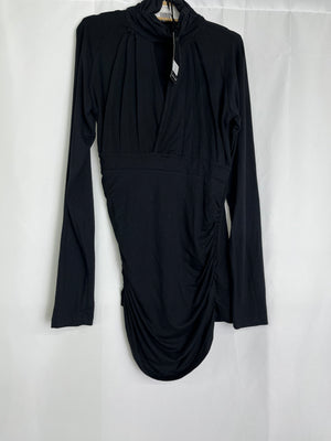 Vertigo Paris Black Turtleneck Keyhole Bodycon BlouseMini Dress Women Medium NWT