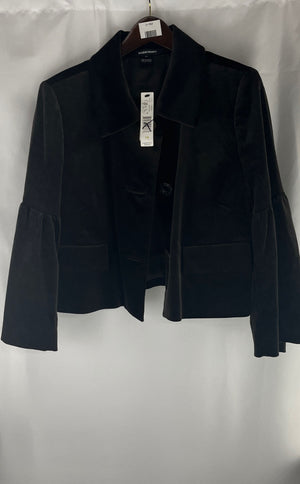 Ellen Tracy Women's Mahogany Velveteen Cotton Lined Coat Size 14 NWT MSRP $448