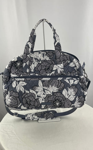 Vera Bradley Women's Gray White Black Moon Shadow Meadow Grand Traveler Bag NWOT