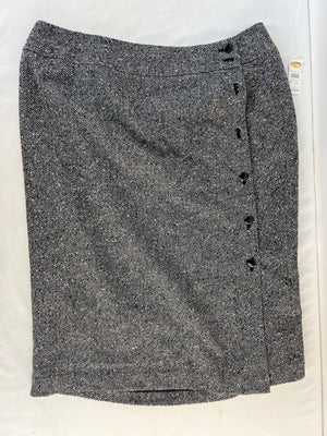 Vintage Talbots Skirt Gray Herringbone Italian Wool Blend Pencil NWT Size 16'