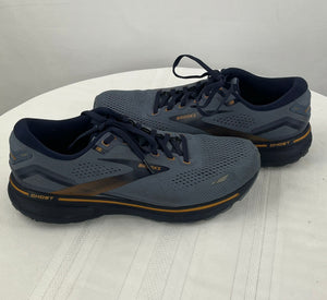 Brooks Men's Ghost 15 Blue Gold Running Walking Trainer Comfort Shoes Size 10EE