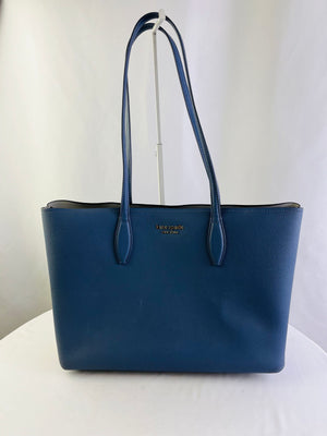 Kate Spade New York All Day Large Blue Pebble Leather Tote