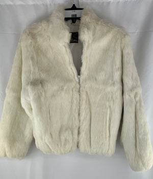 Vintage KC Collections Women's White Rabbit Fur Line Coat Size S/P