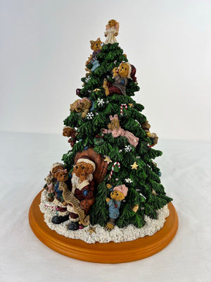 Vintage Danbury Mint Boyd's Bears Light Up Christmas Tree 13" Tall Retired 2002