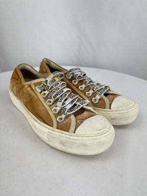 Christian Dior Pink Velvet Low Top Walk N Dior Sneakers Size 9