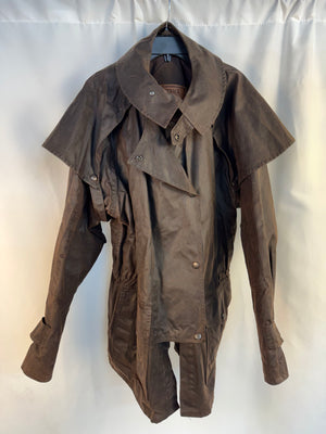 VTG Outback Trading Co Style 2120 Saddle Jacket Men L Brown Waterproof Oilskin